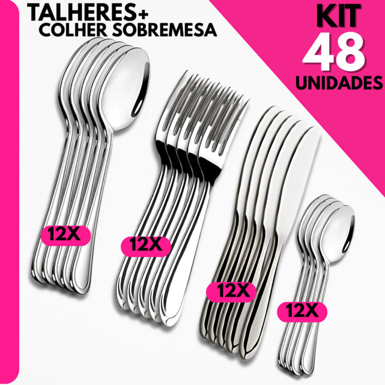 Combo Perfeito Familia 48 Un de Talheres; Colheres