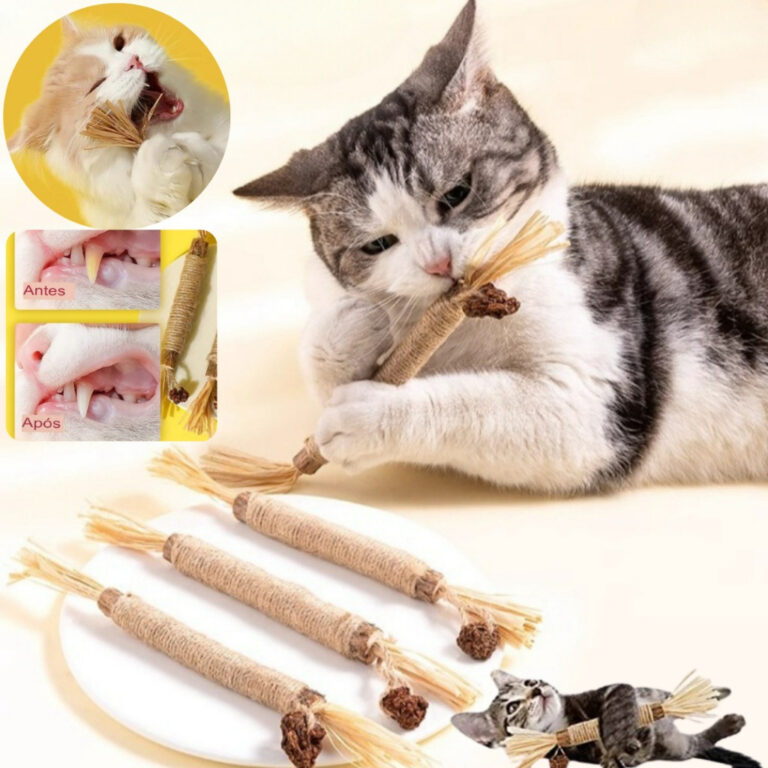 Bastão Mordedor Natural para Gato  Alívio do Est