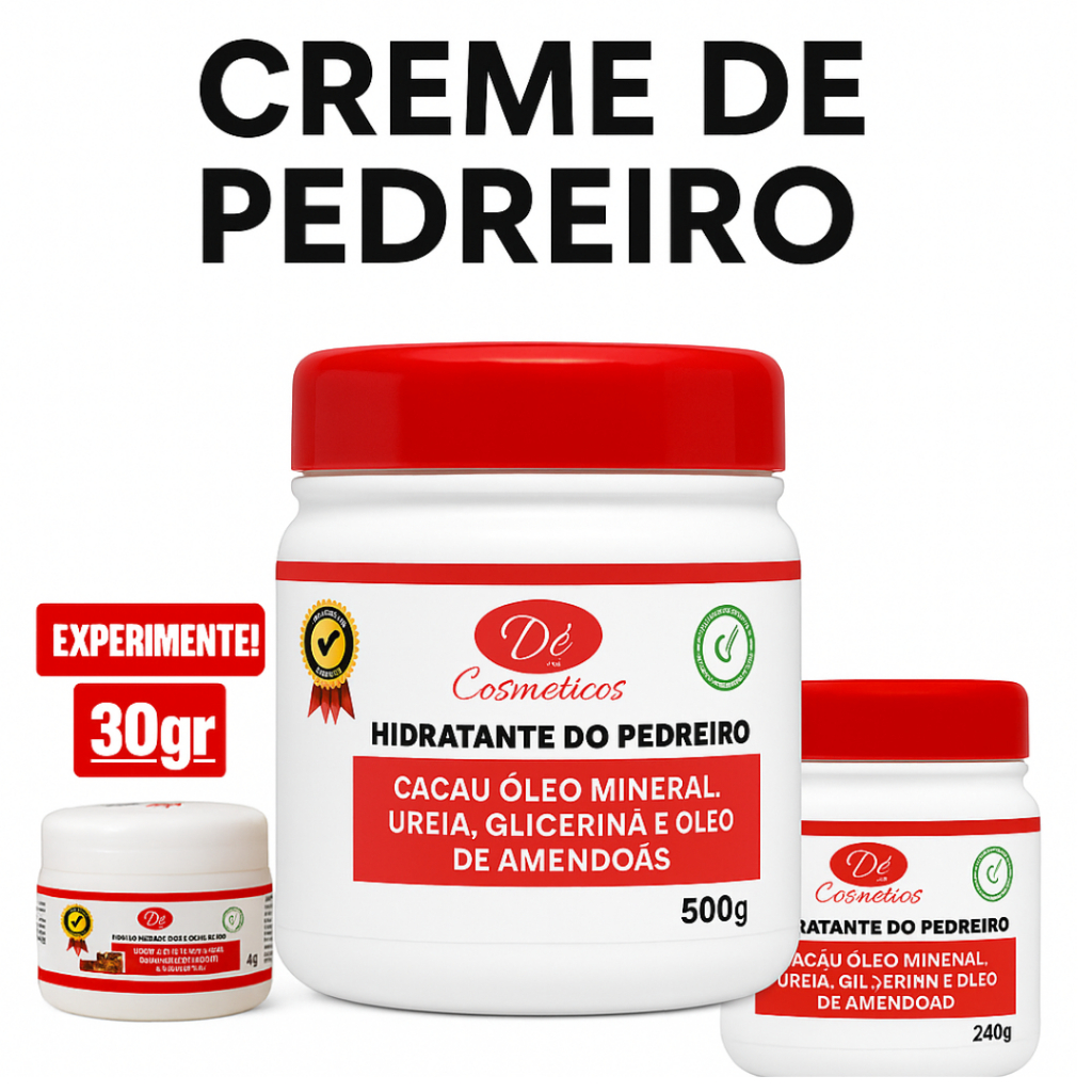 Creme Hidratante De Ureia Do Pedreiro – Vários Tamanhos Para Peles Ressecadas e Pés Rachados
