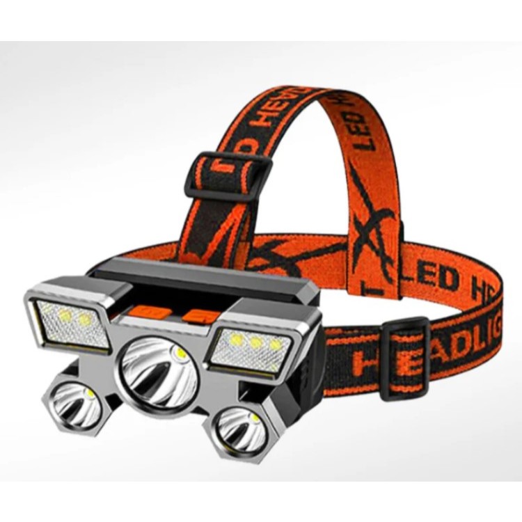 Lanterna De Cabeça 5 LED Super Brilhante USB Reca