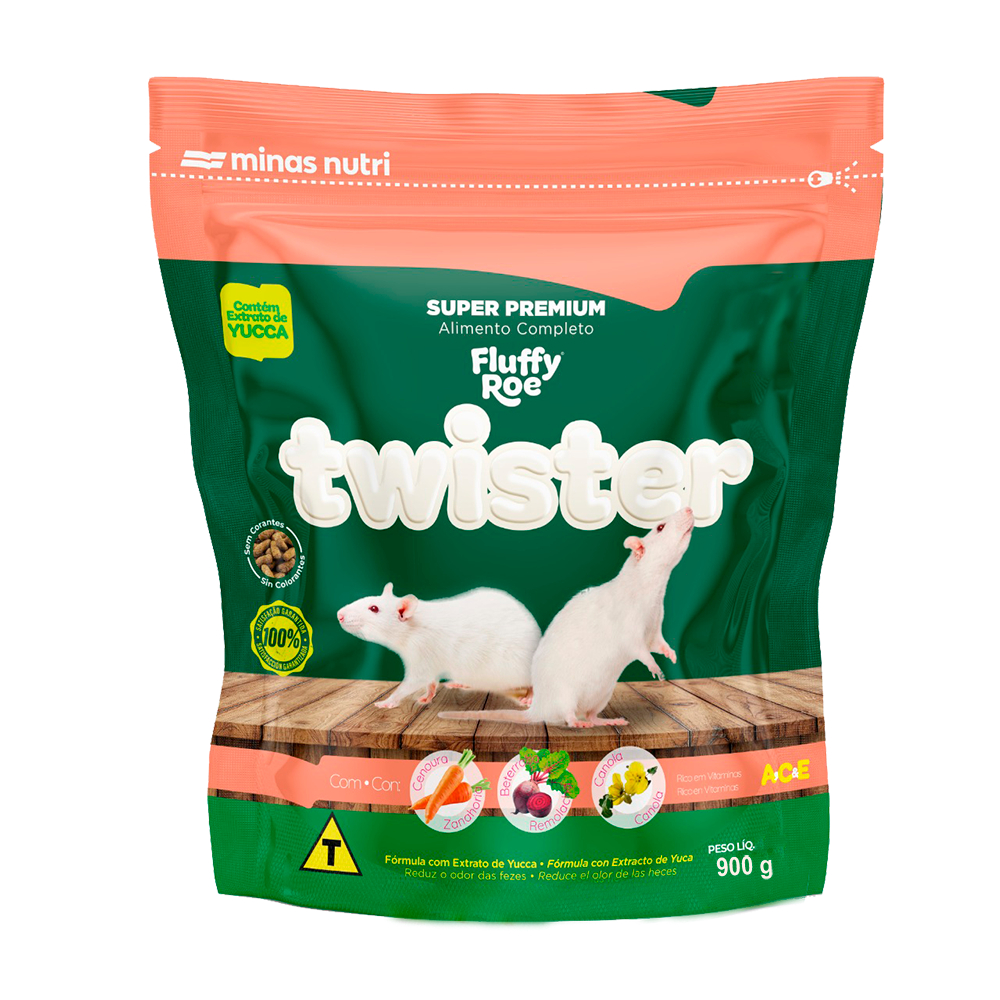 Ração Fluffy Roe Twister – 900g Super Premium Minas Nutri