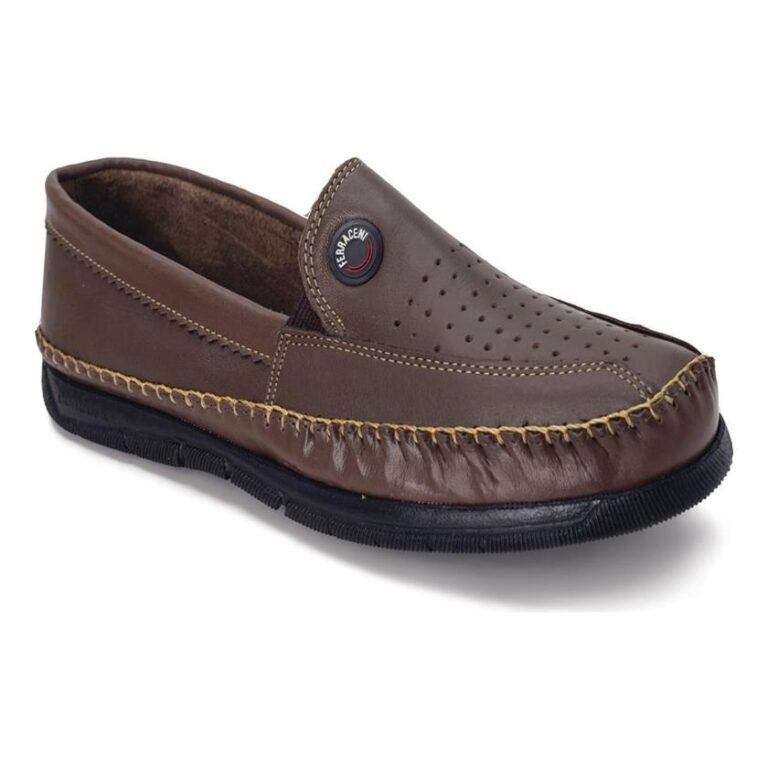 Mocassim Sapatilha Slip Confortável em Couro Maci
