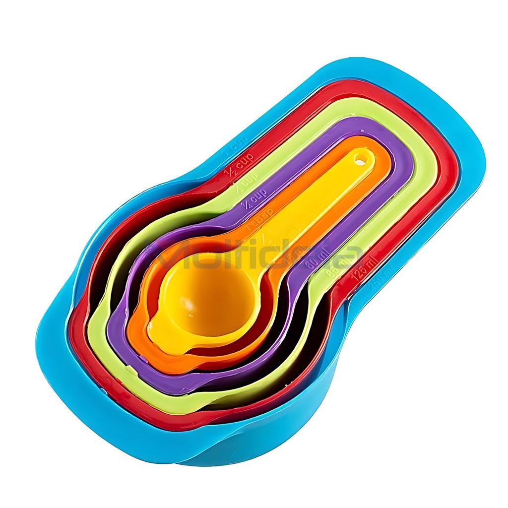 Conjunto Colher Xicaras De Medidas Kit Com 6 Peças Prático