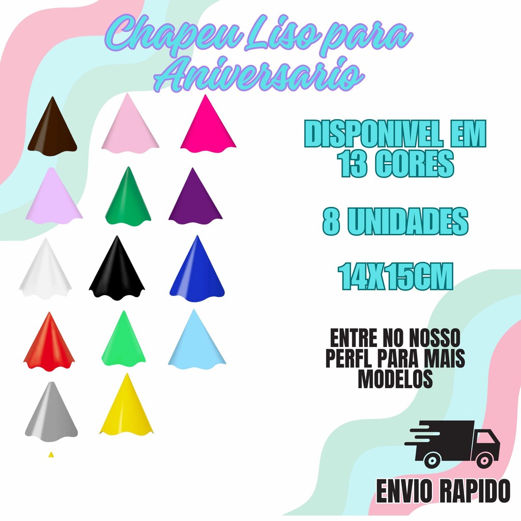 Chapeu Liso Para Aniversario Infantil Decoraçao Comemoraçao