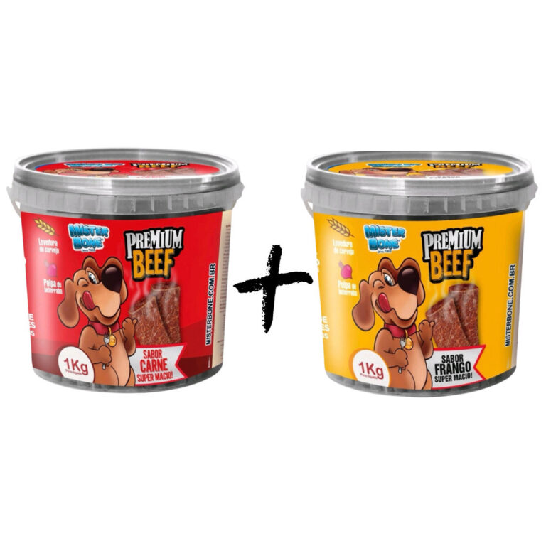 Kit 2 Bifinho 1 KG Petiscos Mr Bone Cães Cachorro
