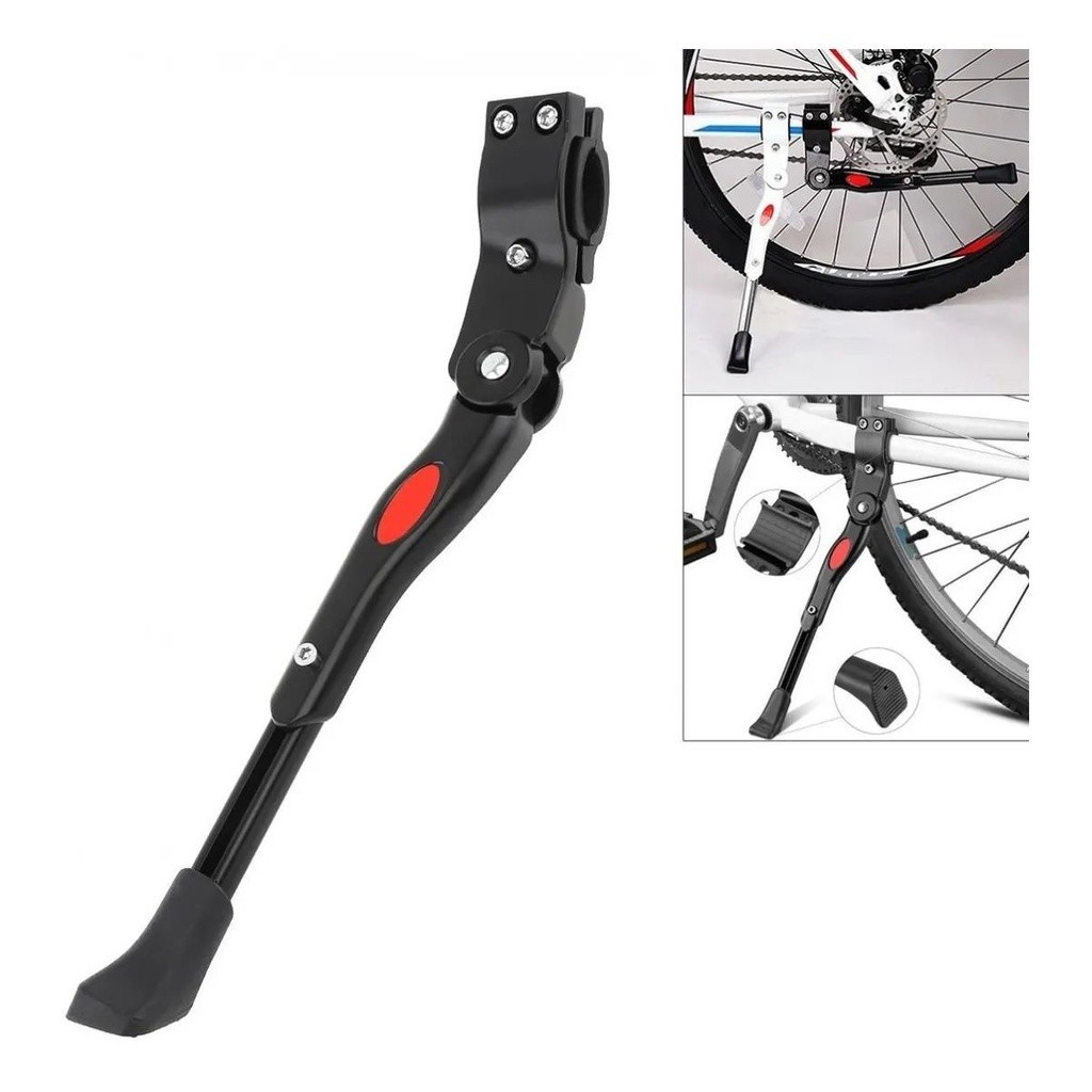 Descanso Lateral Pezinho Alumínio Para Bike Bicicleta Regulavel Emborrachado Com Apoio Aluminio