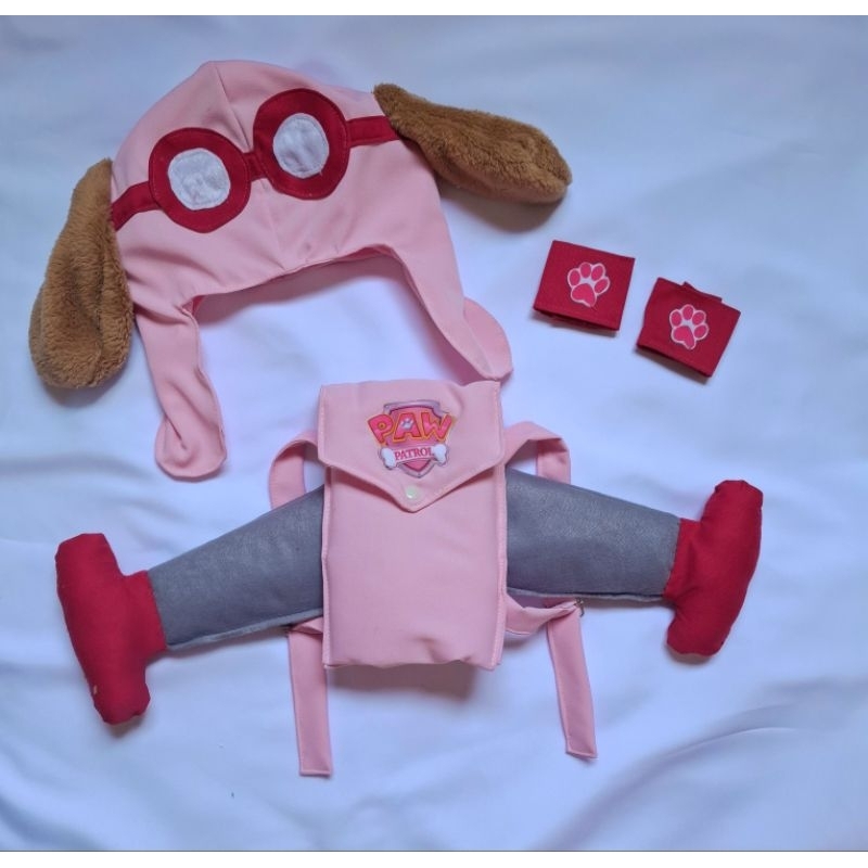 kit da skye asa, gôrro e braceletes / patrulha canina