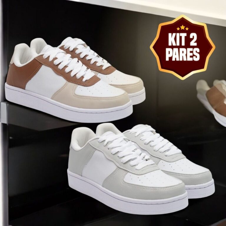 Kit 2 Pares: Tênis Feminino e Masculino – L