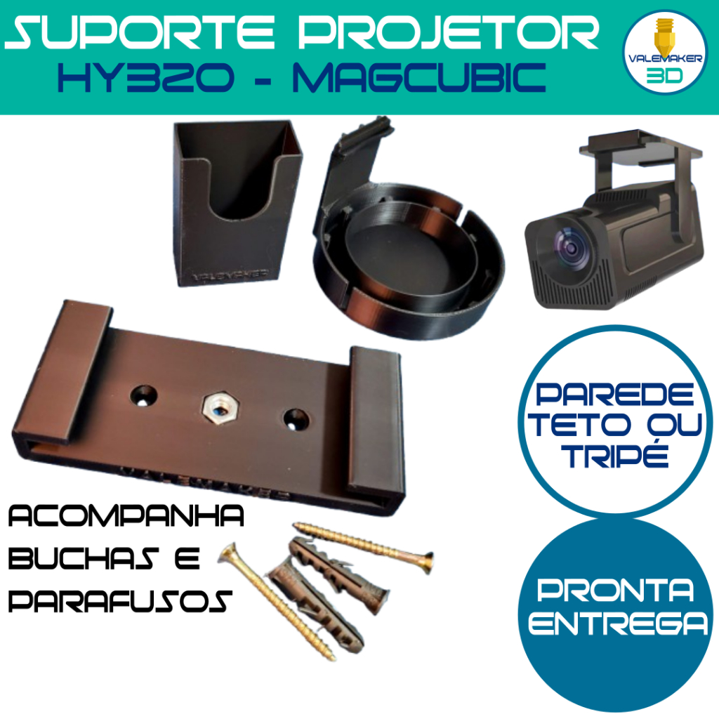 Kit Suporte Projetor HY320 NORMAL Teto Parede Tripé MagCubic Salange Acessórios Controle Tampa Lente