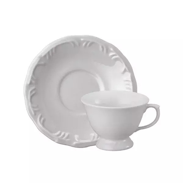 Xícara de Chá com Pires 200ml Porcelana Schmidt 