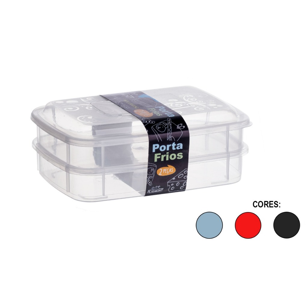 Porta Frios Hermético Duplo 1000ml Pote de Mantimentos Cozinha Geladeira