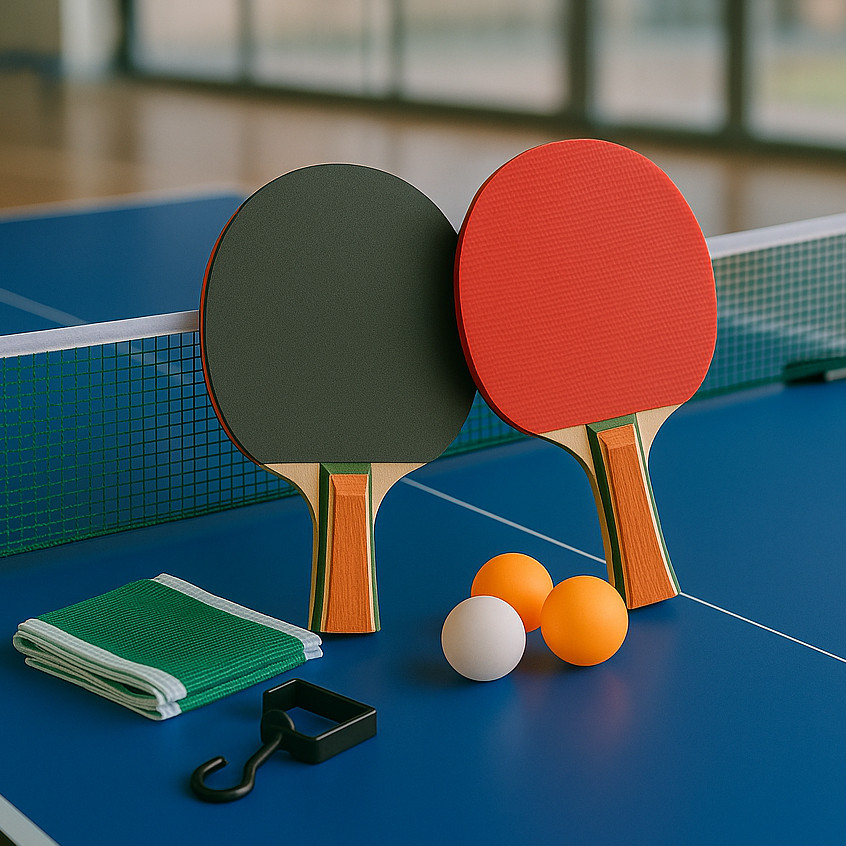 Kit Ping Pong 2 Raquete 3 bolinhas e rede tênis de mesa profissional ergonômico emborrachado
