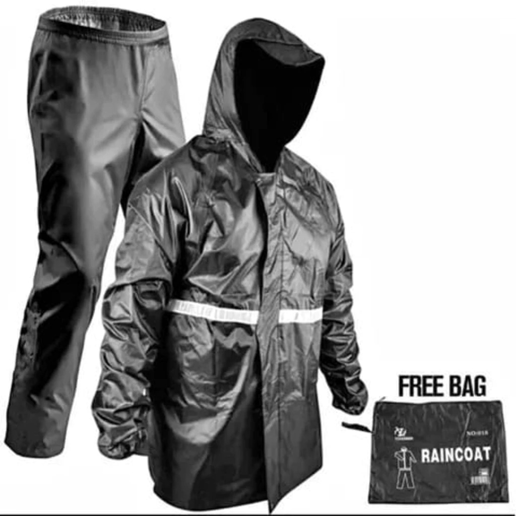 Capa de Chuva Conjunto Completo Para Motoqueiro Adulta Masculina  Com Faixa de sinalizao E Capuz/928