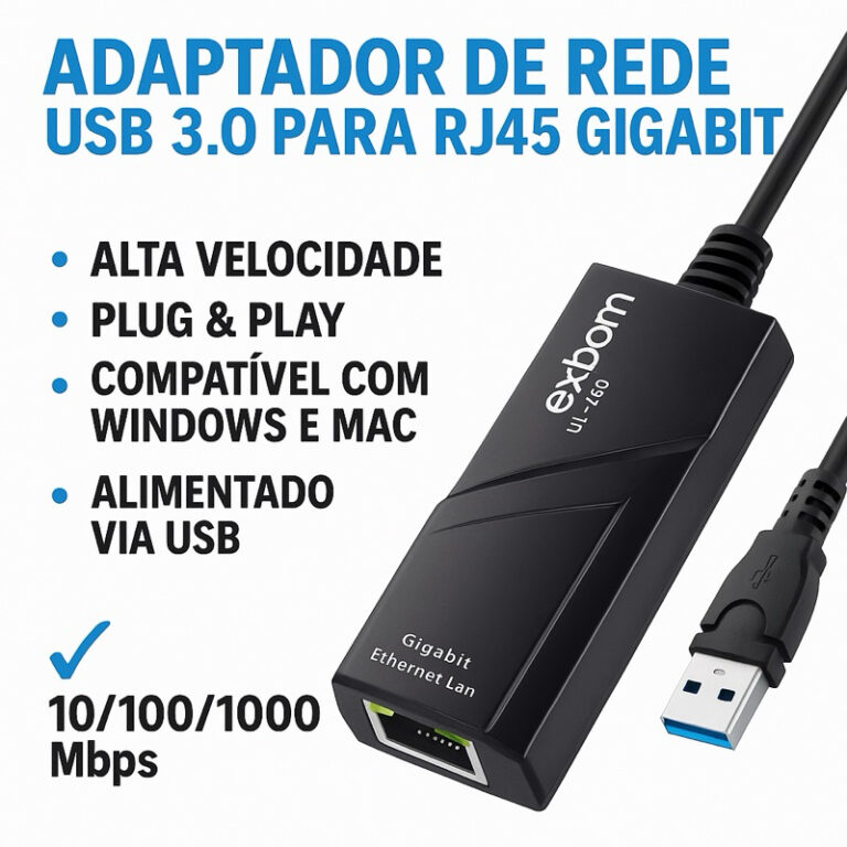 Adaptador USB 3.0 para RJ45 Gigabit Exbom UL-1200 