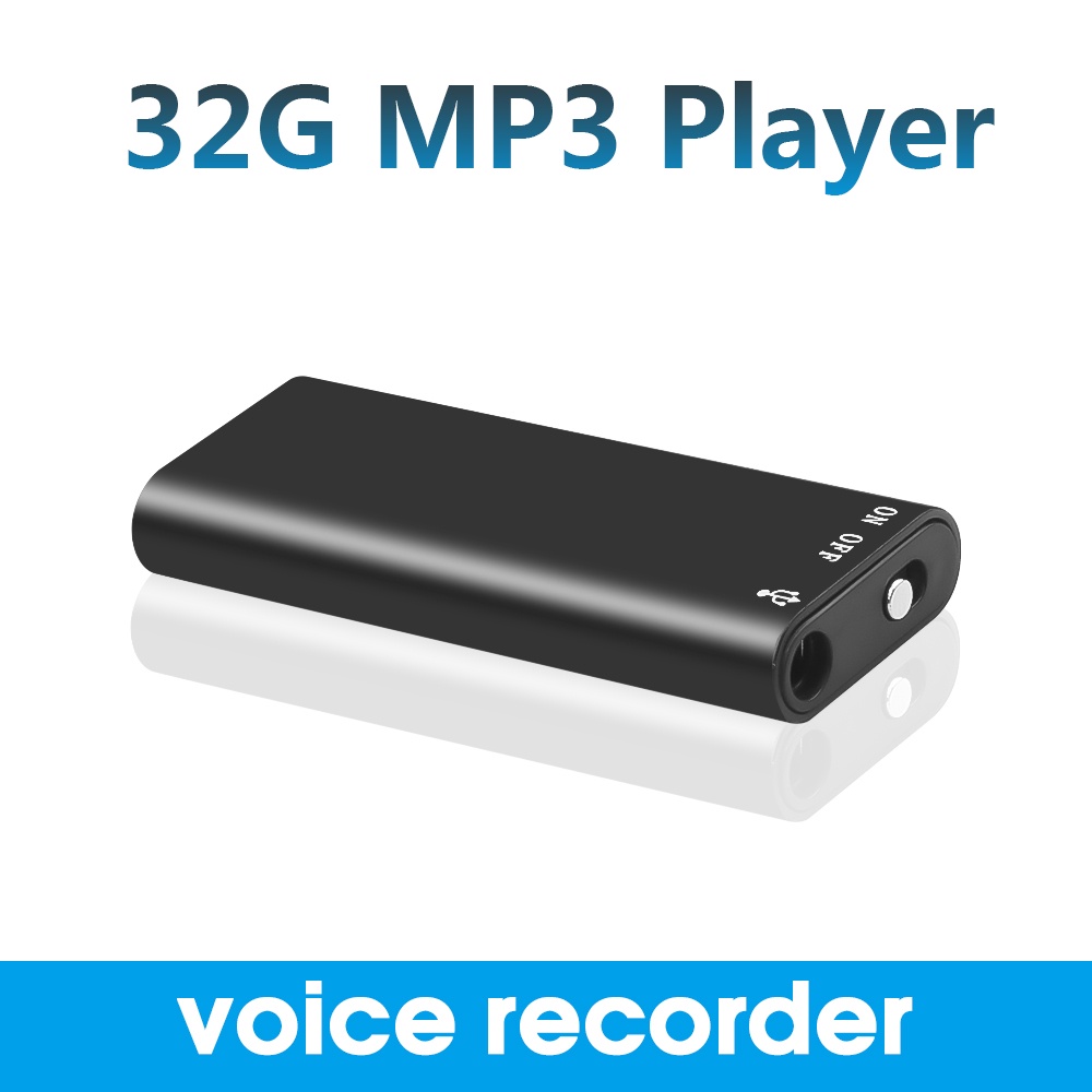 Mini Gravador De Voz Digital Ativado 32GB MP3 Player 3 Em 1 Armazenamento De Memória 192Kbps Gravaçã