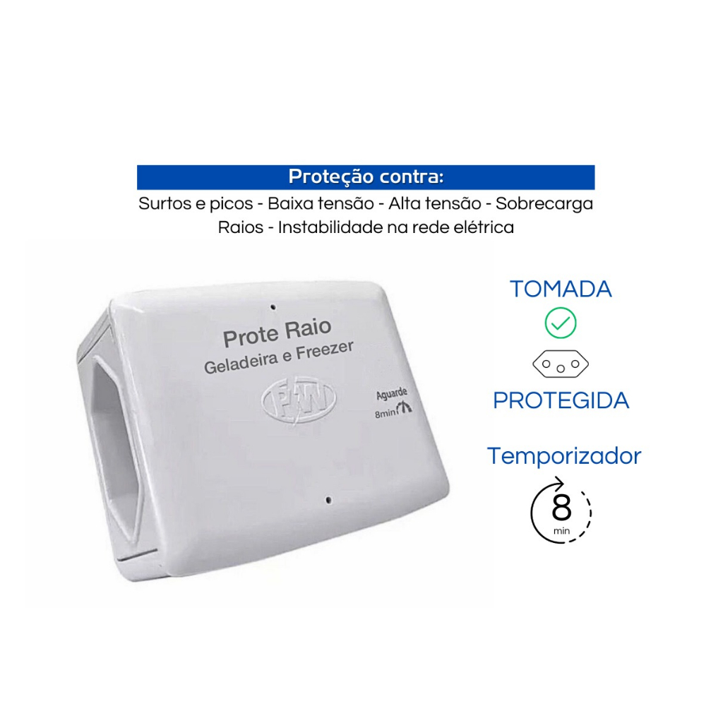 Protetor Contra Raios p/ Geladeira e Freezer  Surtos e Oscilações de Energia ORIGINAL