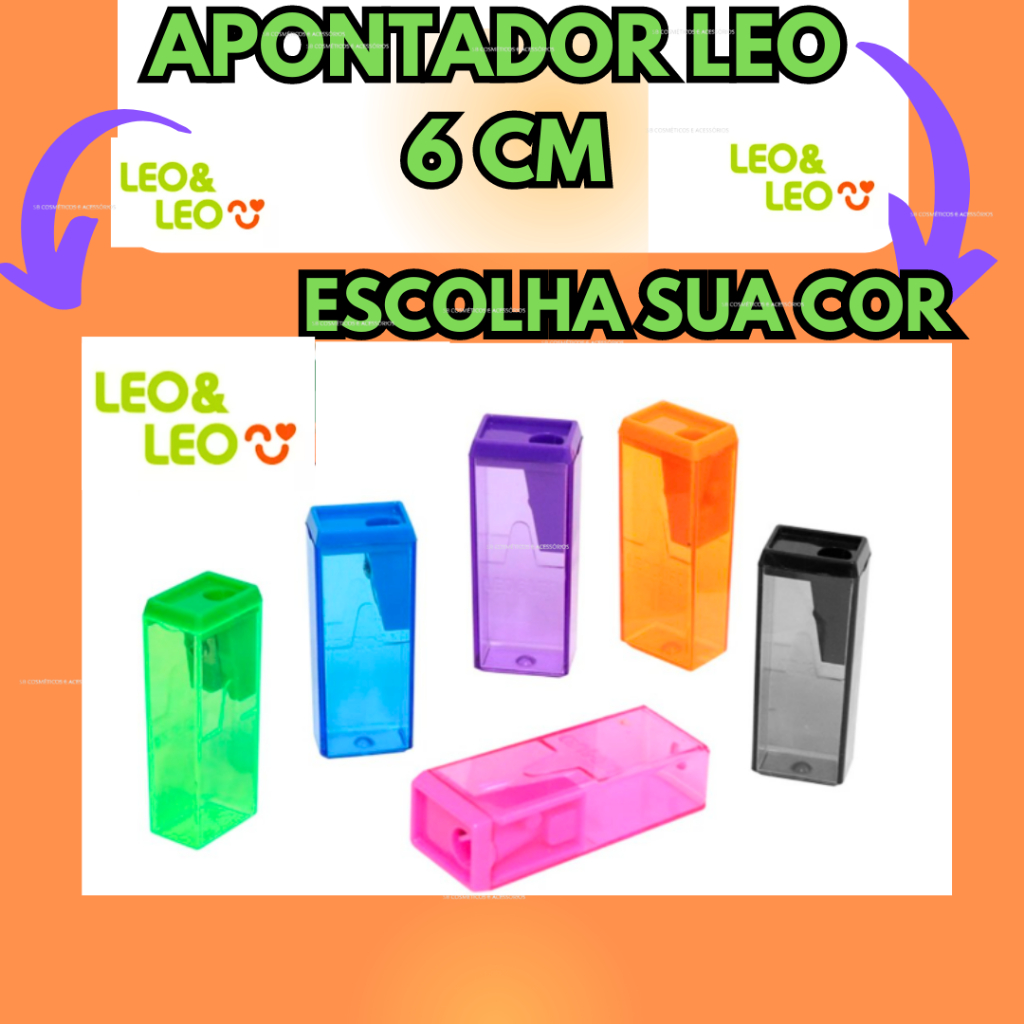 Apontador Deposito 6 cm Retangular LeoEleo- Unidade