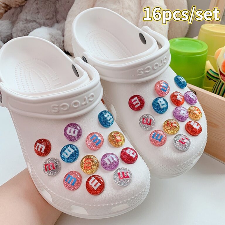 16 Pcs/Conjunto Sapatos De Jardim Charme Glitter B