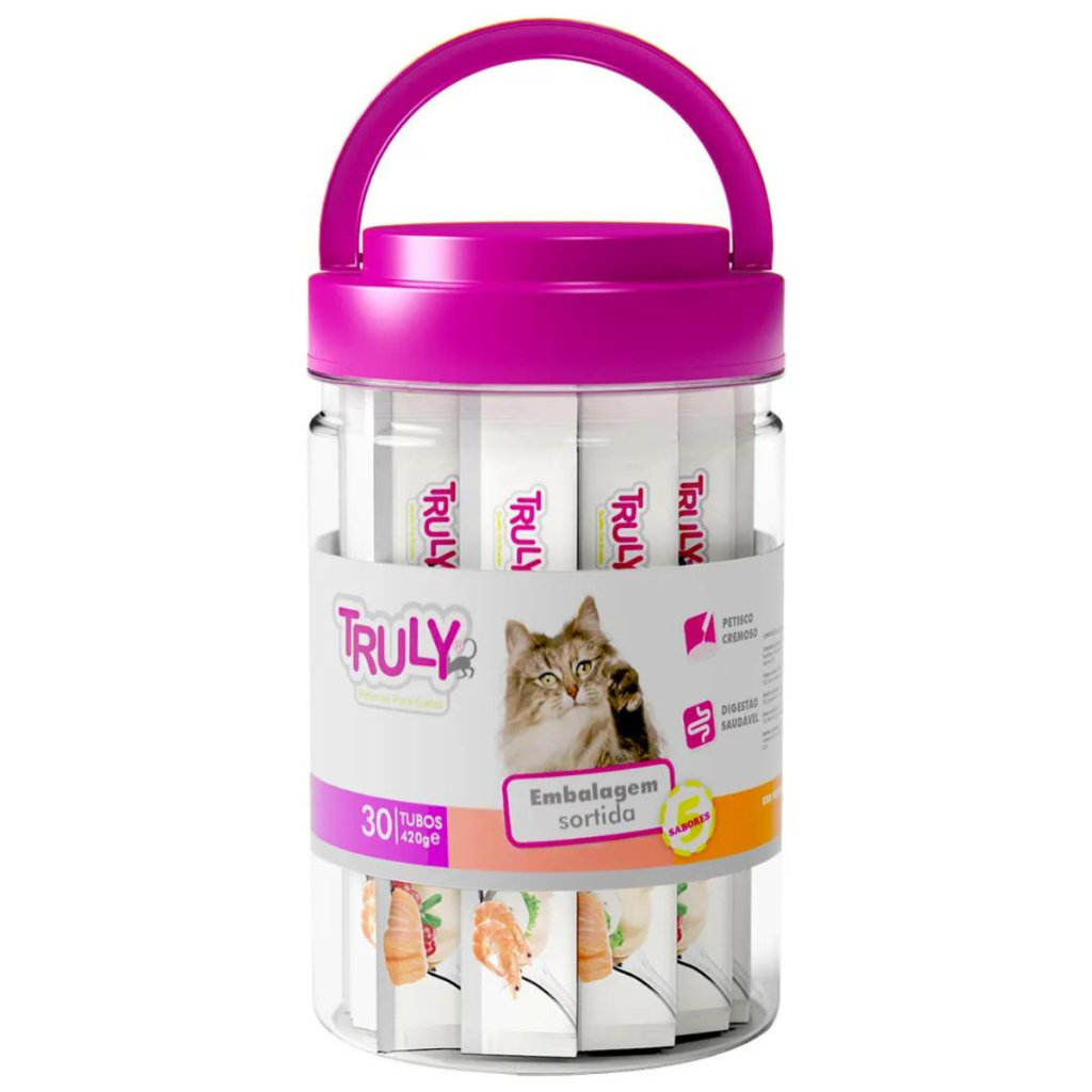 Petiscos Creamy Truly Wanpy Para Gatos Sabores Sortidos 25un/40un/50un
