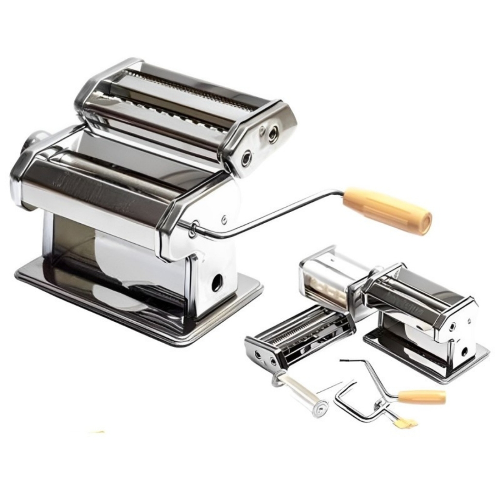 Máquina de Massas de Aço Inox com Moldes para Ravióli Pastel Talharim e Espaguete Máquina Macarrão C