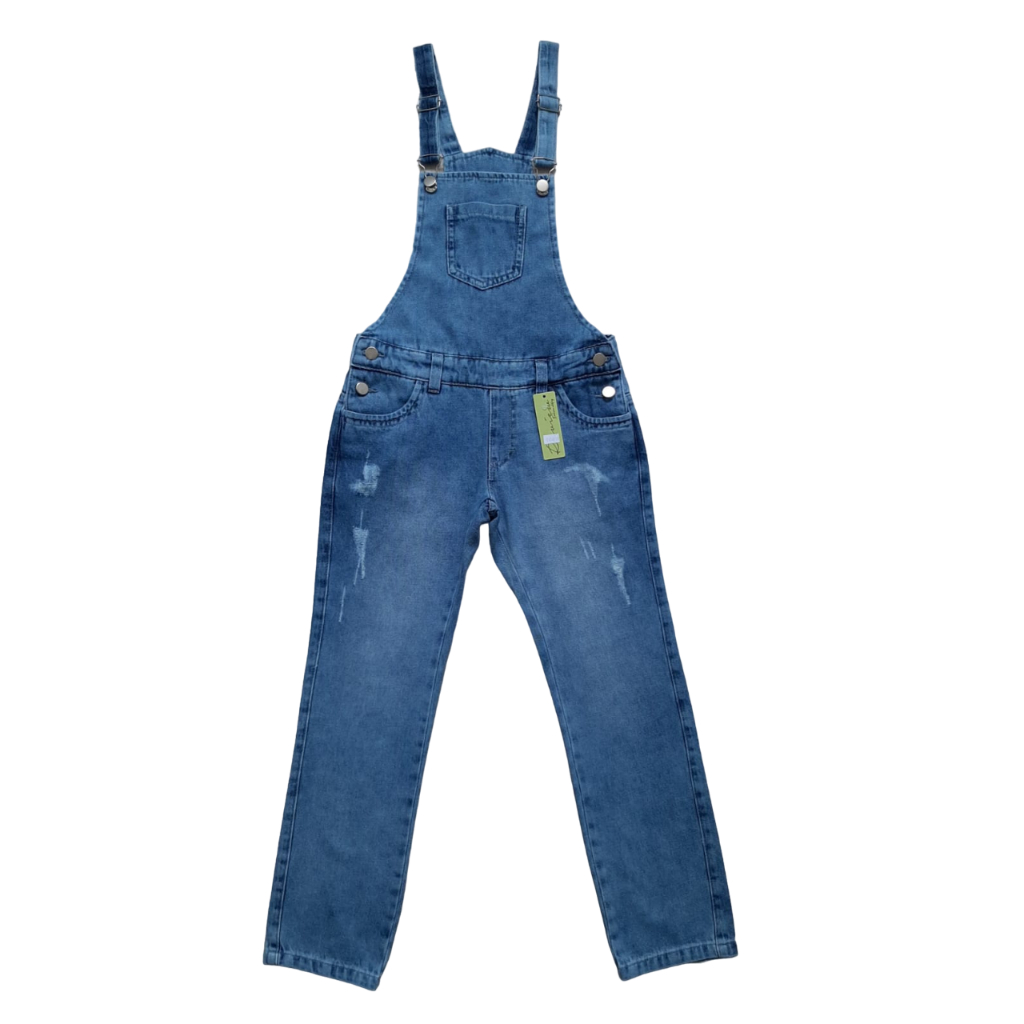 Jardineira Calça Masculina Jeans Macacão infantil Juvenil tam 10 ao 16 (1150)Review Jeans