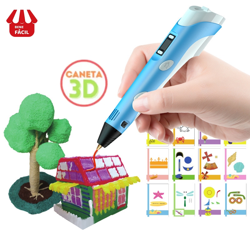 Caneta de impressão 3D tridimensional caneta de pintura de graffiti recarregável consumível PLA