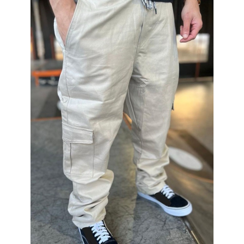 CALÇA CARGO MASCULINA LARGA 6 BOLSOS UNISSEX SKATE DO P AO GG