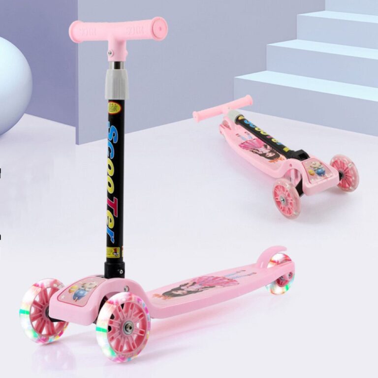 Patinete Infantil 3 Rodas De Led Dobrável Scooter