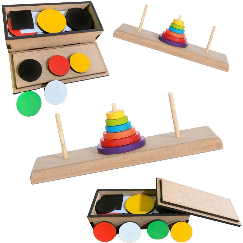 Kit Educativo Infantil Teste Token + Torre de Hanói c/ Aplicação | Raciocínio Autismo TDAH Terapeuta