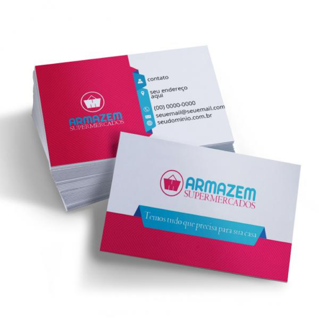 1000 cartões de visita frente e verso – Couche 300g