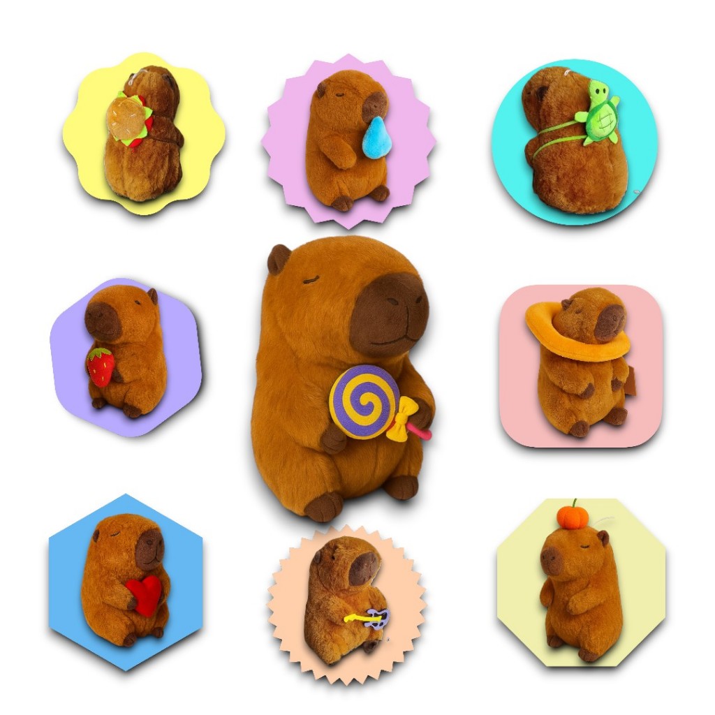 Brinquedo Pelucia Capivara Mochila Filó antialérgica criança presente aniversario kawai