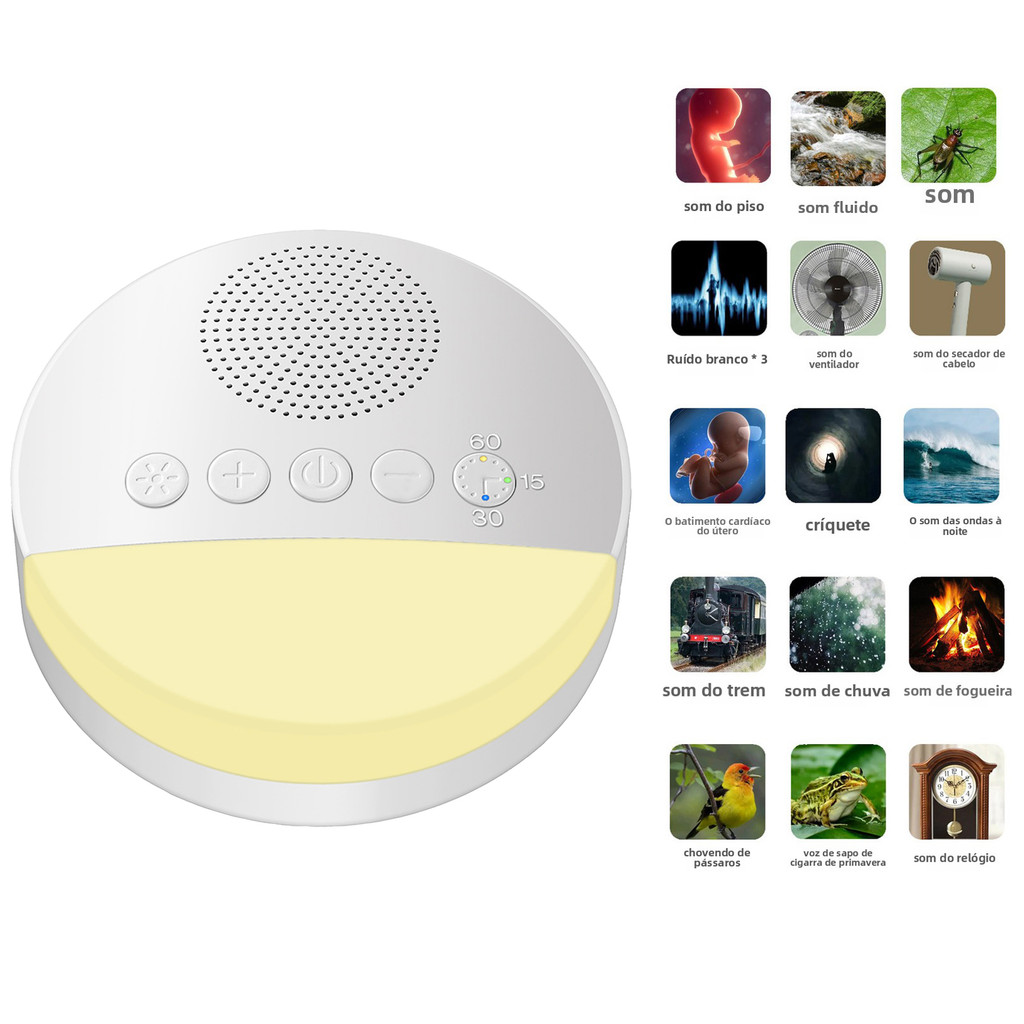 Ajudante de sono para bebês na cabeceira da cama Reprodutor de ruído branco Reprodutor de música par