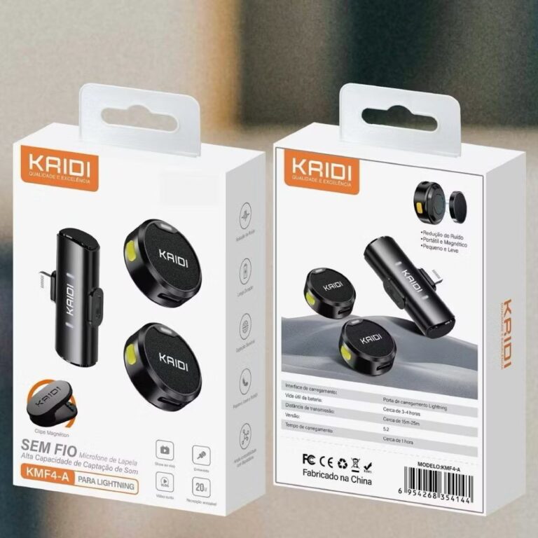 Microfone de lapela duplo redondo magnético Kaidi