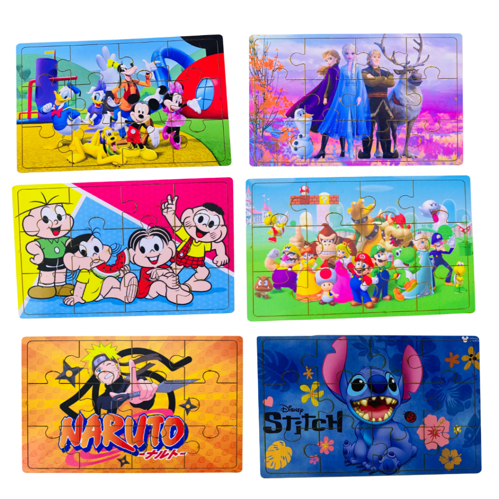 Quebra-Cabeça Infantil ESCOLHA SEU TEMA 12/24/36/48 peças