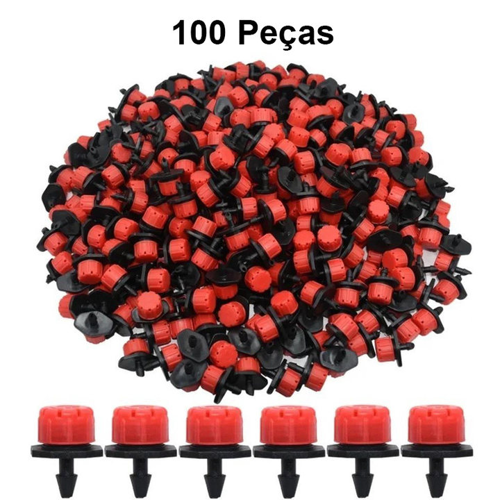 100 Peças Bico Gotejador Ajustável Para Sistema 