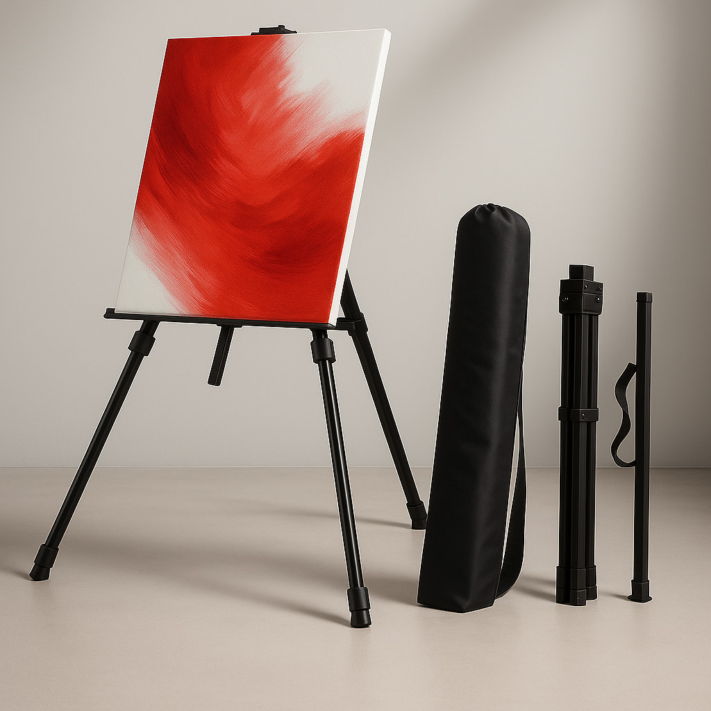 Cavalete Tripé de Pintura Profissional 1,60m Dobrável com Bolsa  Para Tela Grande, Aço Resistente 3k