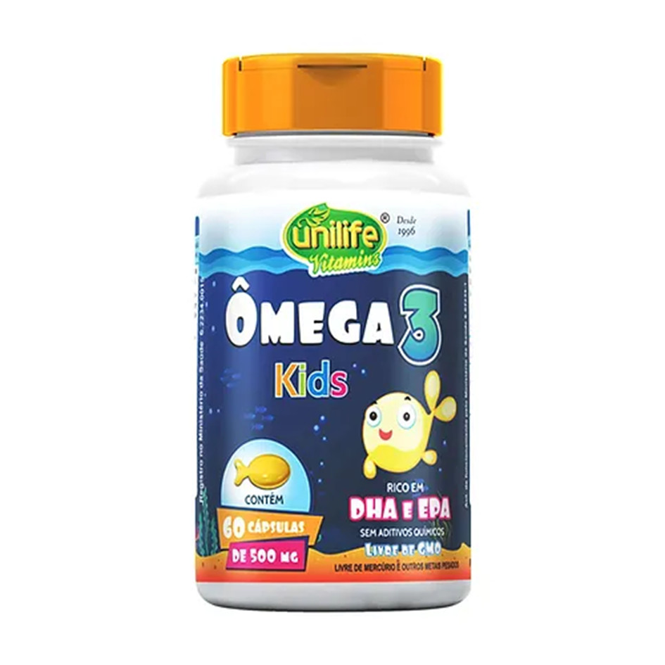 Ômega 3 Kids 60 Cápsulas Unilife – Rico Em Dha E Epa
