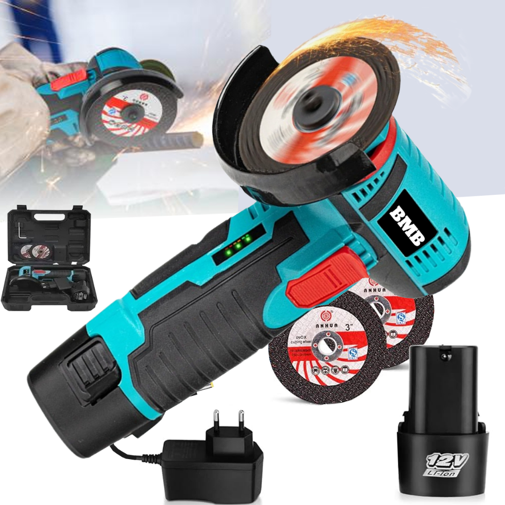 Esmerilhadeira Lixadeira Recarregável Portátil 76mm 12v Angular S/fio Serra