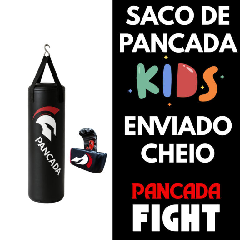 Kit Saco de Pancada Boxe Infantil Cheio + Luva Bat