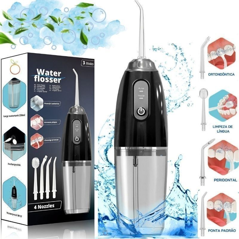 Irrigador Oral Dental Sem Fio Elétrico à Prova dÁgua para Dentes Gengivas Portátil Recarregável