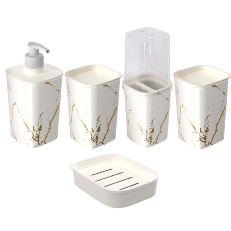 Kit 5 Peças Banheiro Organização Lavabo Conjunt