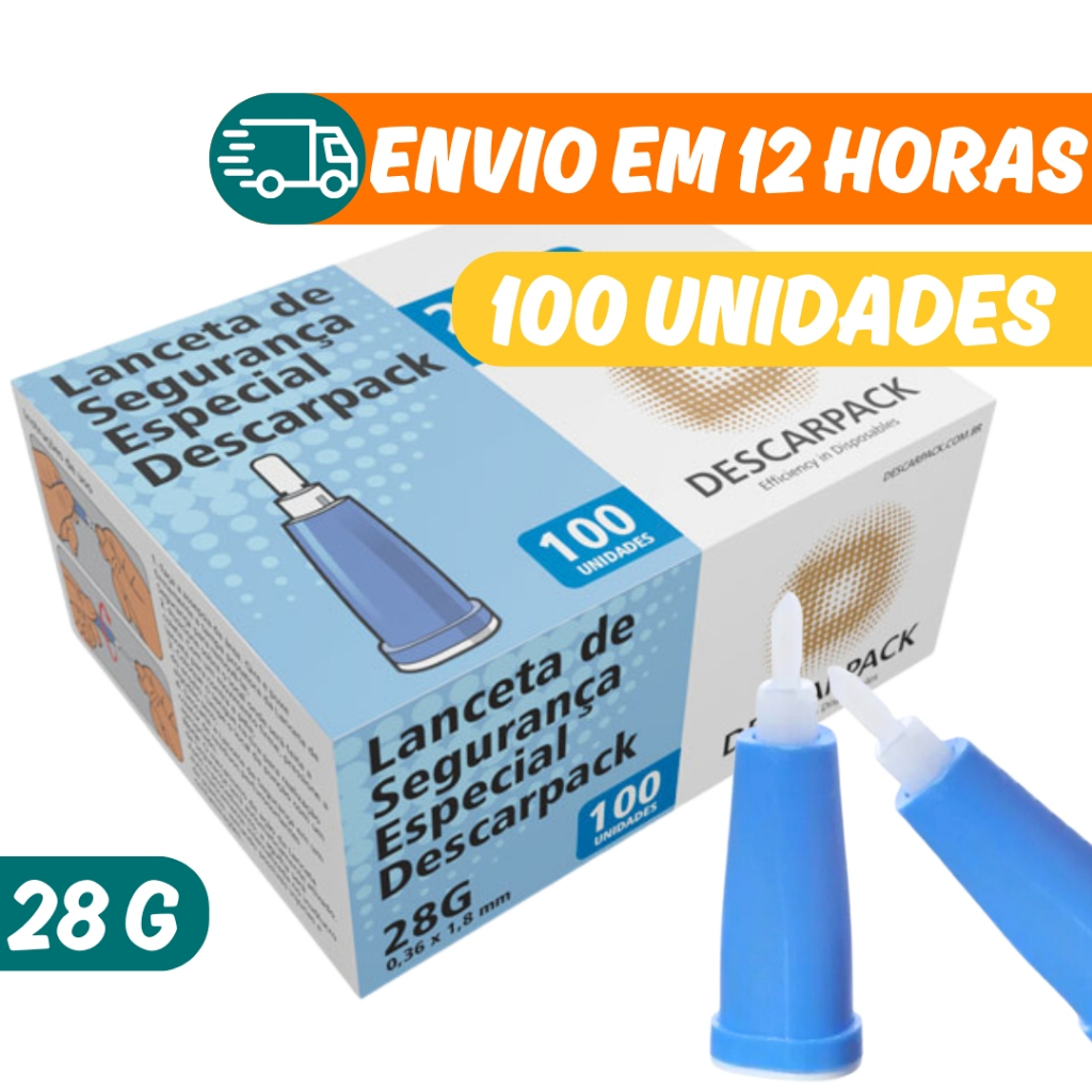 Lanceta de Segurança Automática Descarpack Cx C/100 28g
