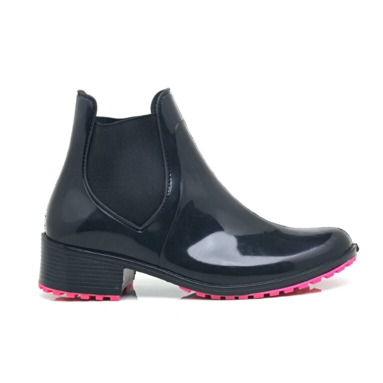 Bota feminina galocha cano curto de borracha antid