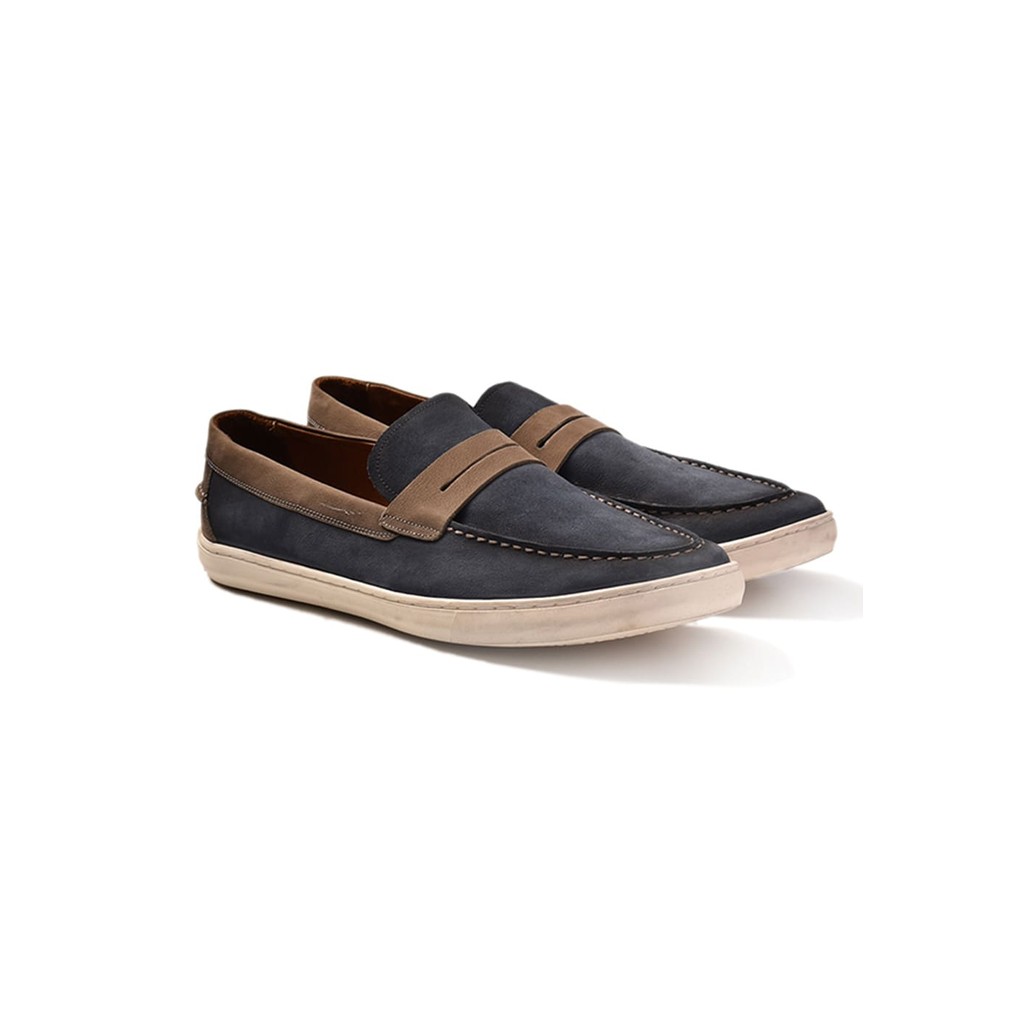 Sapato Dockside Couro Stoned Casual – Azul Marinho