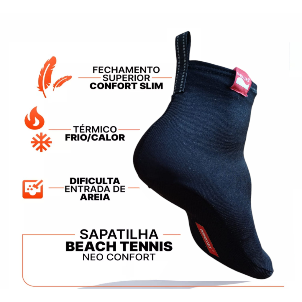 Meia Sapatilha Beach Tennis Neoprene Volei Praia Areia Futvolei Hibrida Antitermica