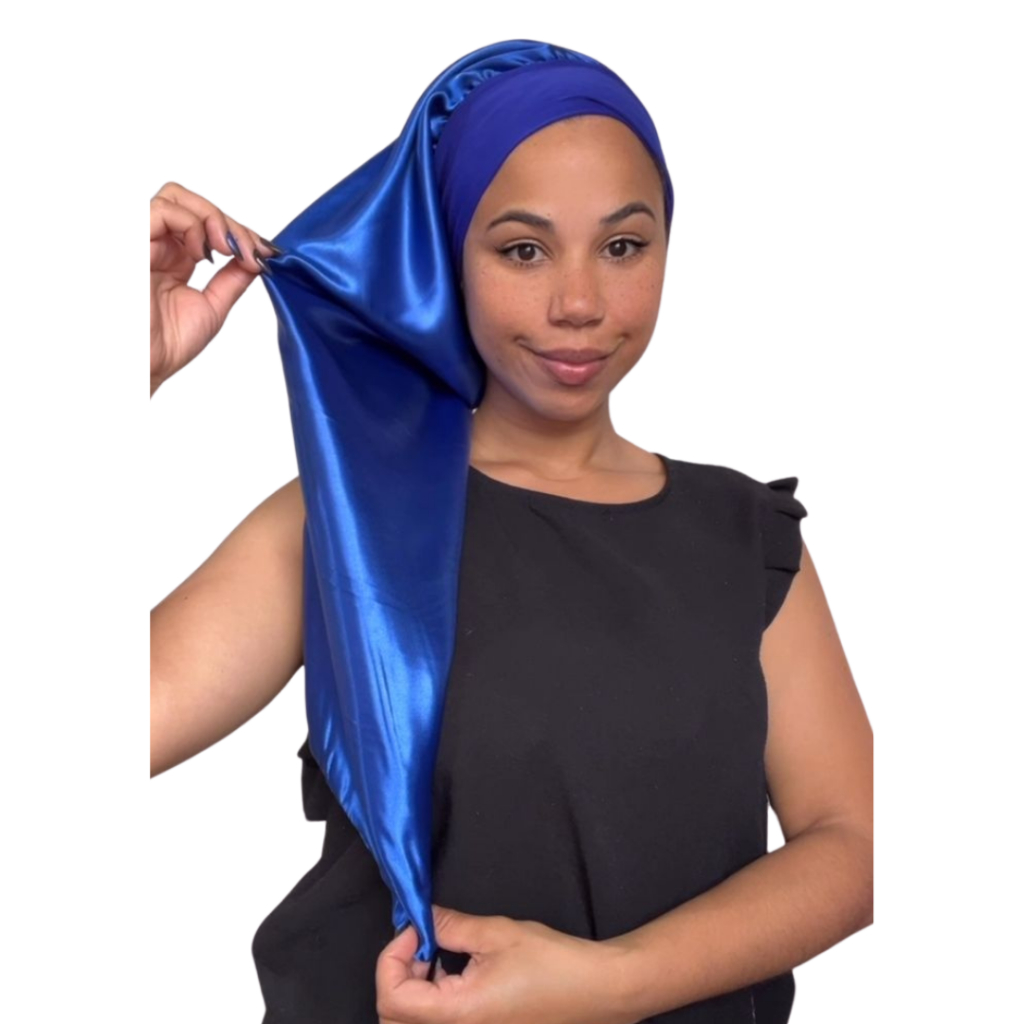 Anny Beleza Touca de Cetim Longa Toca de cetim com faixa antifrizz touca para tranças box dread