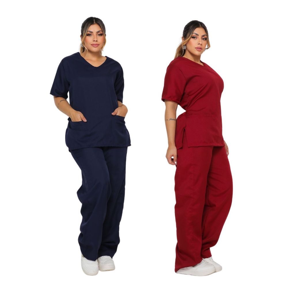 Kit 2 Conjunto Pijama Hospitalar Scrub Feminino
