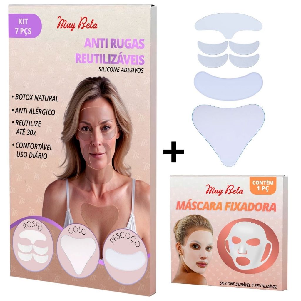Kit Adesivo Anti Rugas Adesivo de Rosto  Rosto 5 + Pescoço + Colo + Máscara Facial Skin Care Colágen