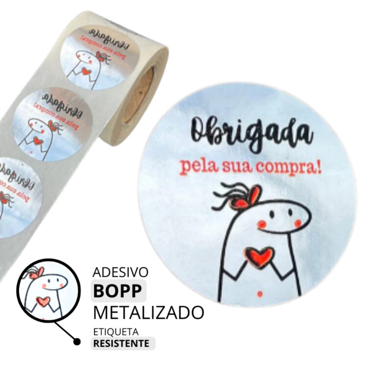 Kit 1000 Etiquetas Adesivas Metalizadas Bopp Obrig