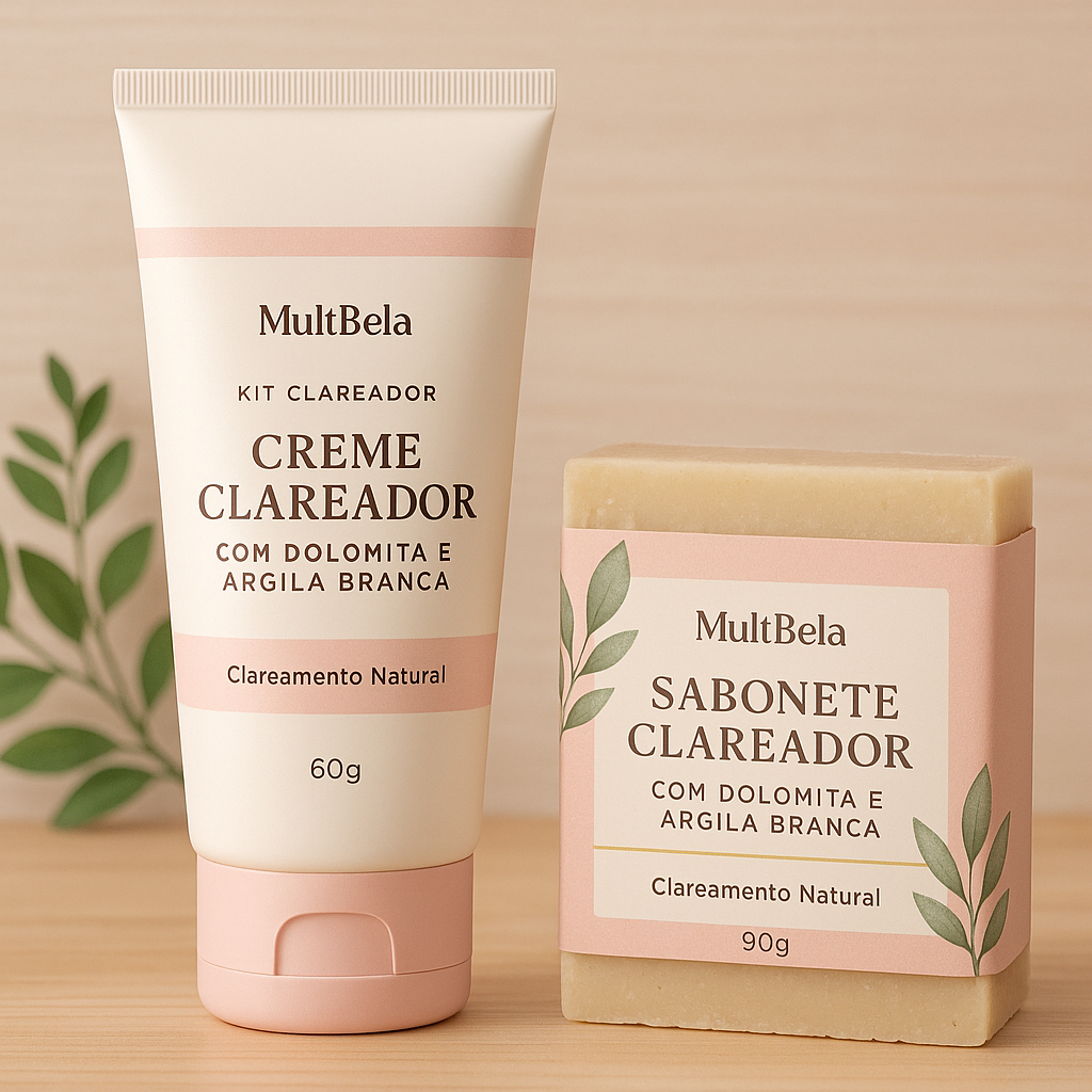 Kit Clareador com Dolomita e Argila Branca Vegano – Envio Rápido